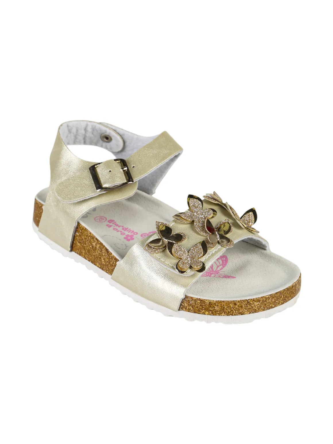 Giardino D'Oro Sandali da bambina con fibbia e cinturino a strappo - beige