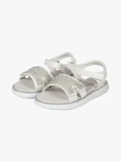 Giardino D'Oro Sandali da bambina con strass e cinturino a strappo