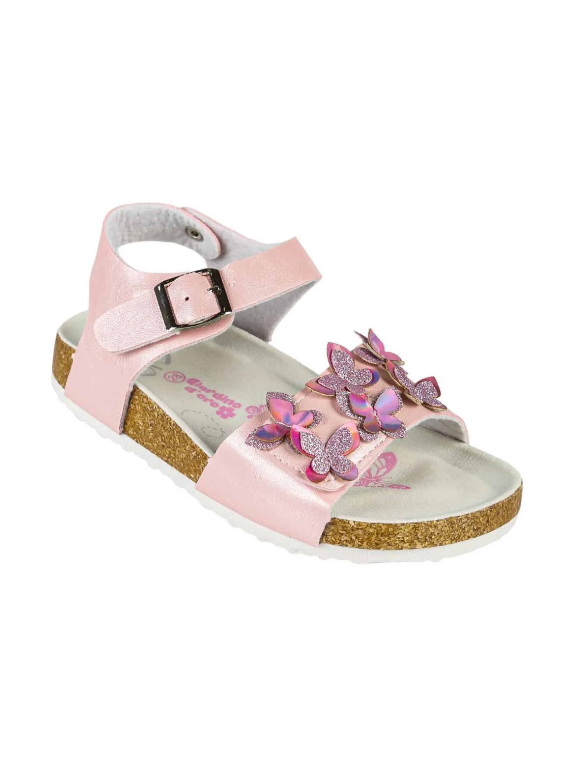 Giardino D'Oro Sandali da bambina con fibbia e cinturino a strappo - rosa