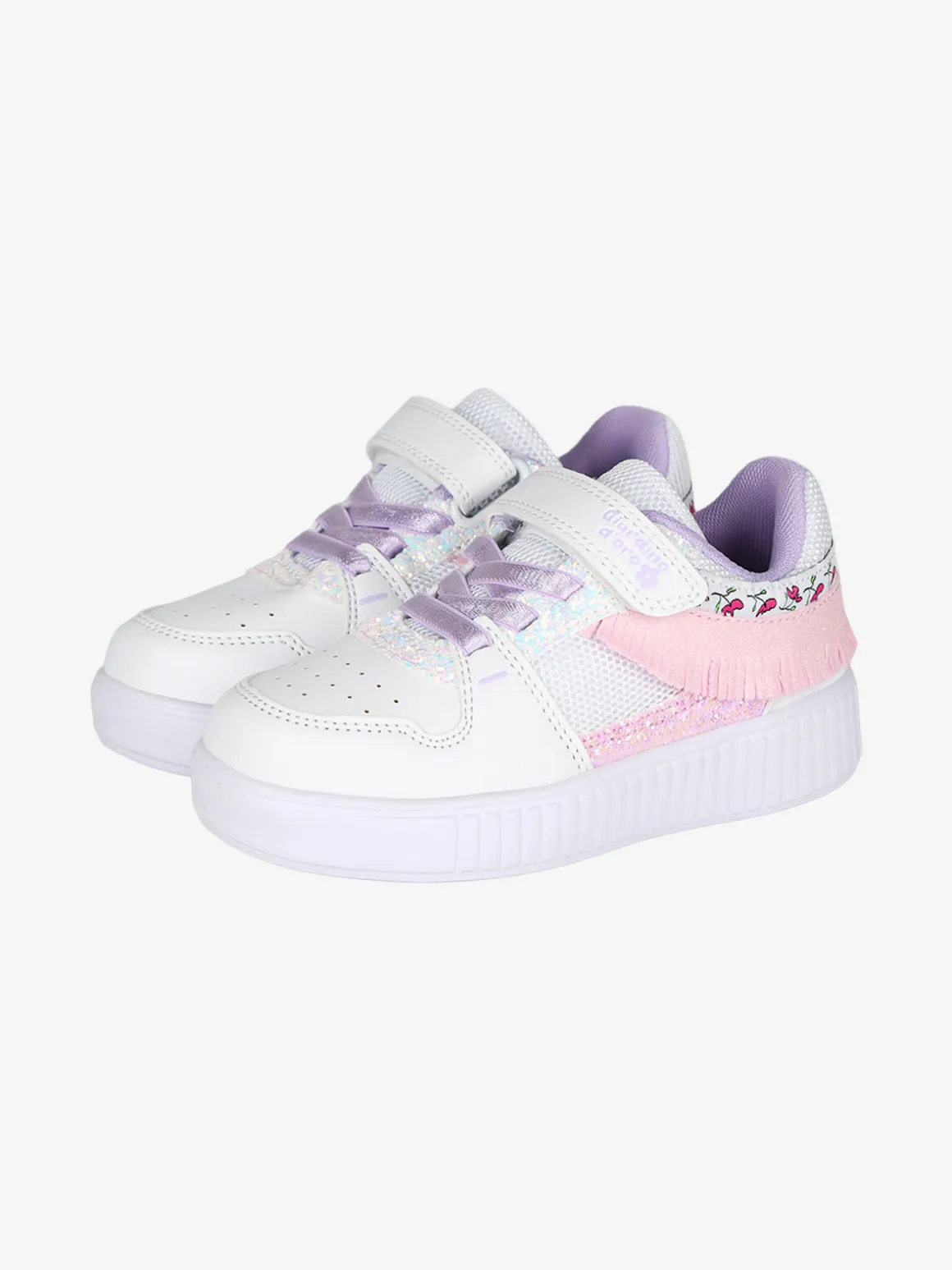 Giardino D'Oro Sneakers da bambina basse con cinturino a strappo - bianco