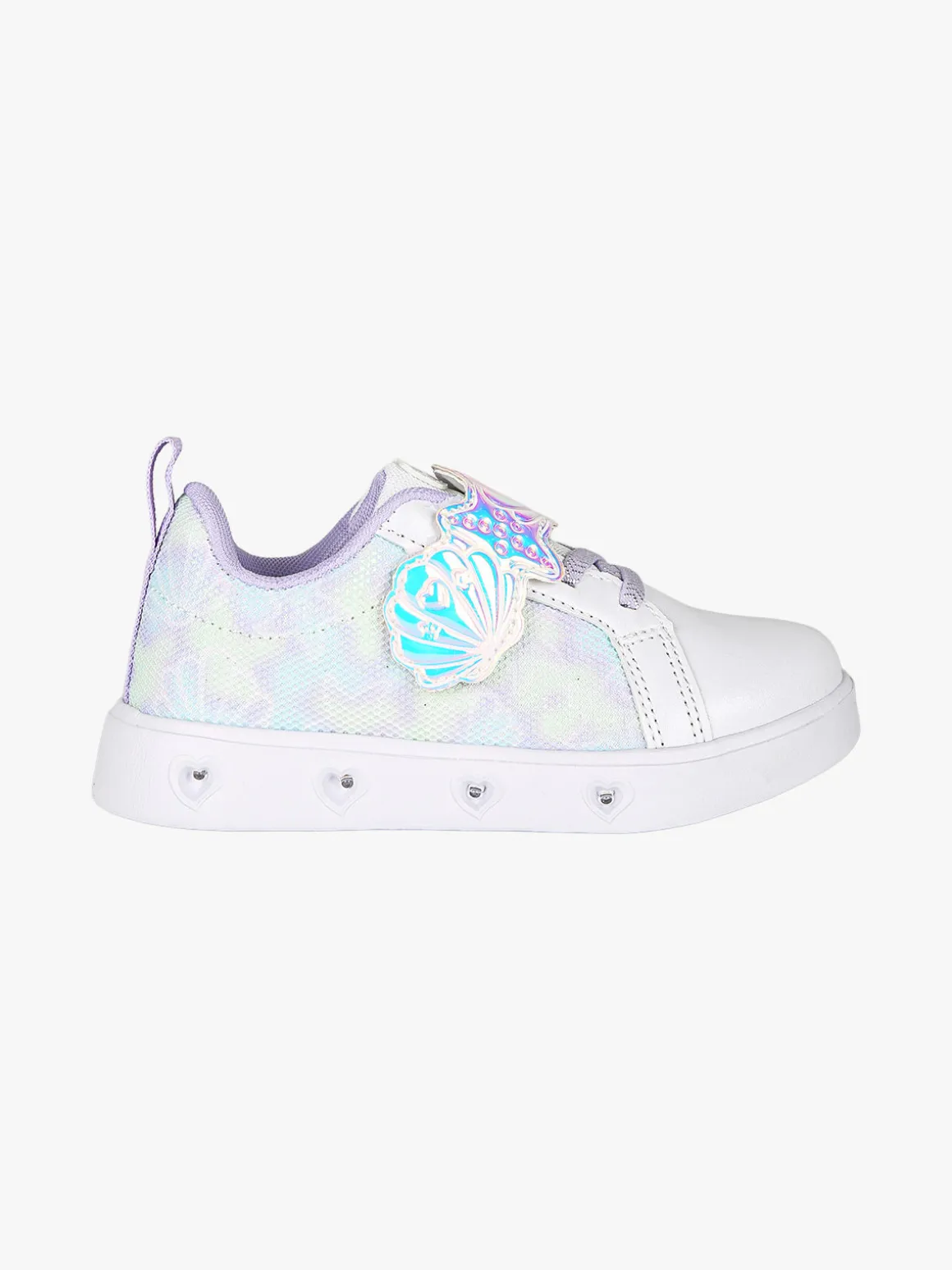 Giardino D'Oro Sneakers da bambina basse con strappo e luci - bianco