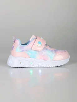 Giardino D'Oro Sneakers da bambina con strappo e luci - rosa