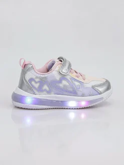 Giardino D'Oro Sneakers da bambina con luci e cinturino a strappo - bianco