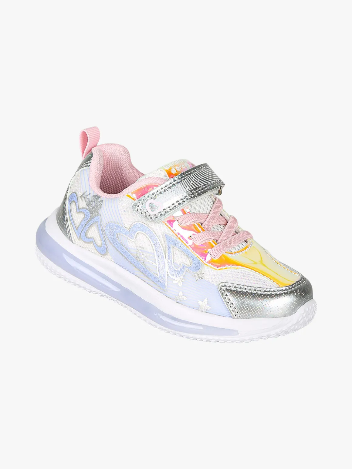 Giardino D'Oro Sneakers da bambina con luci e cinturino a strappo - bianco