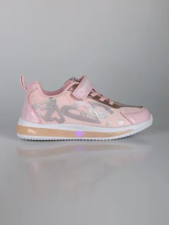 Giardino D'Oro Sneakers da ragazza con luci e cinturino a strappo - rosa