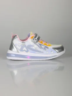 Giardino D'Oro Sneakers da ragazza con luci e cinturino a strappo - bianco