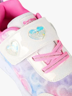 Giardino D'Oro Sneakers da ragazza con strappo e luci - bianco