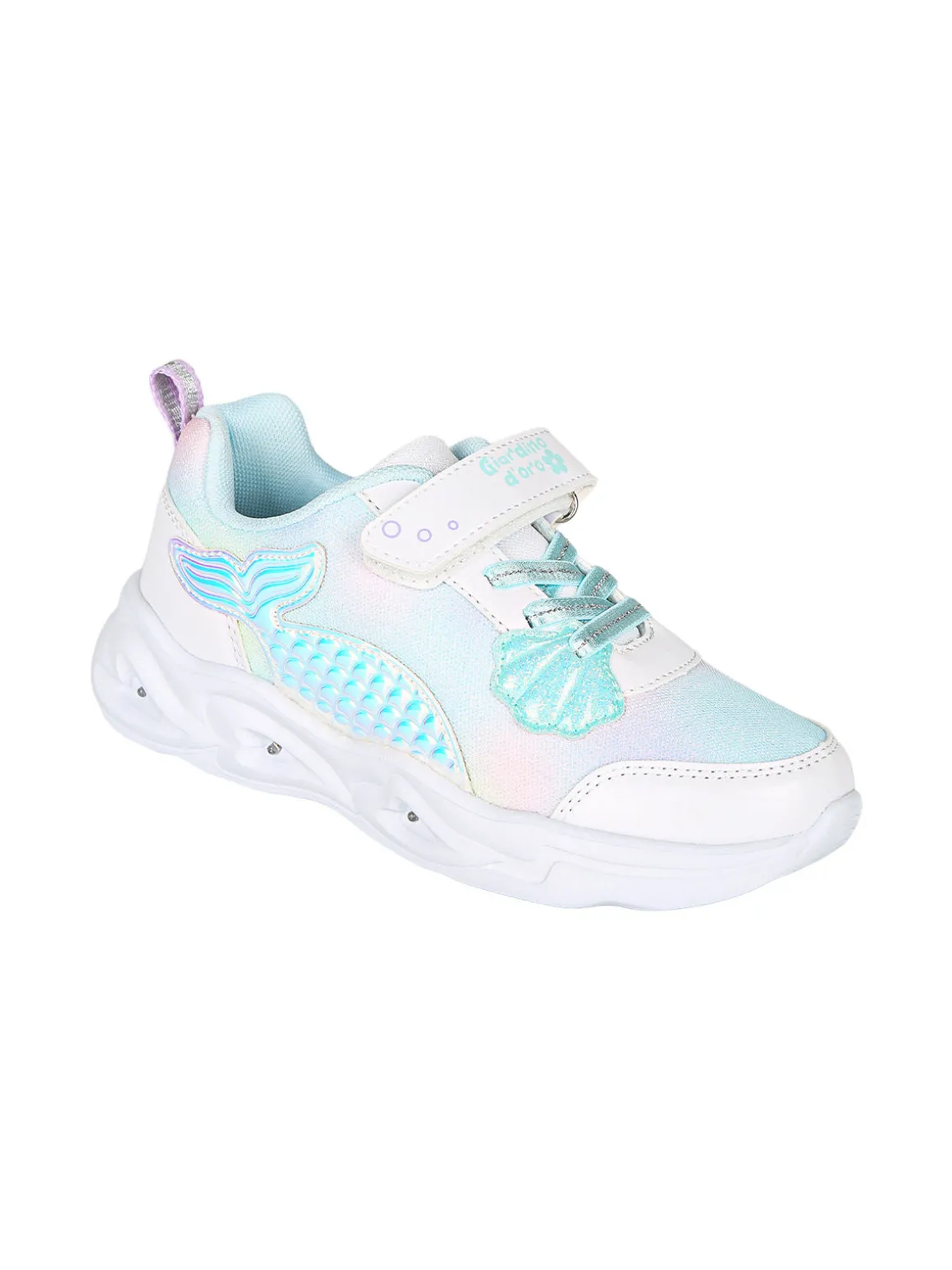 Giardino D'Oro Sneakers da ragazza con cinturino a strappo - bianco