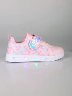 Giardino D'Oro Sneakers da ragazza basse con strappo e luci - rosa
