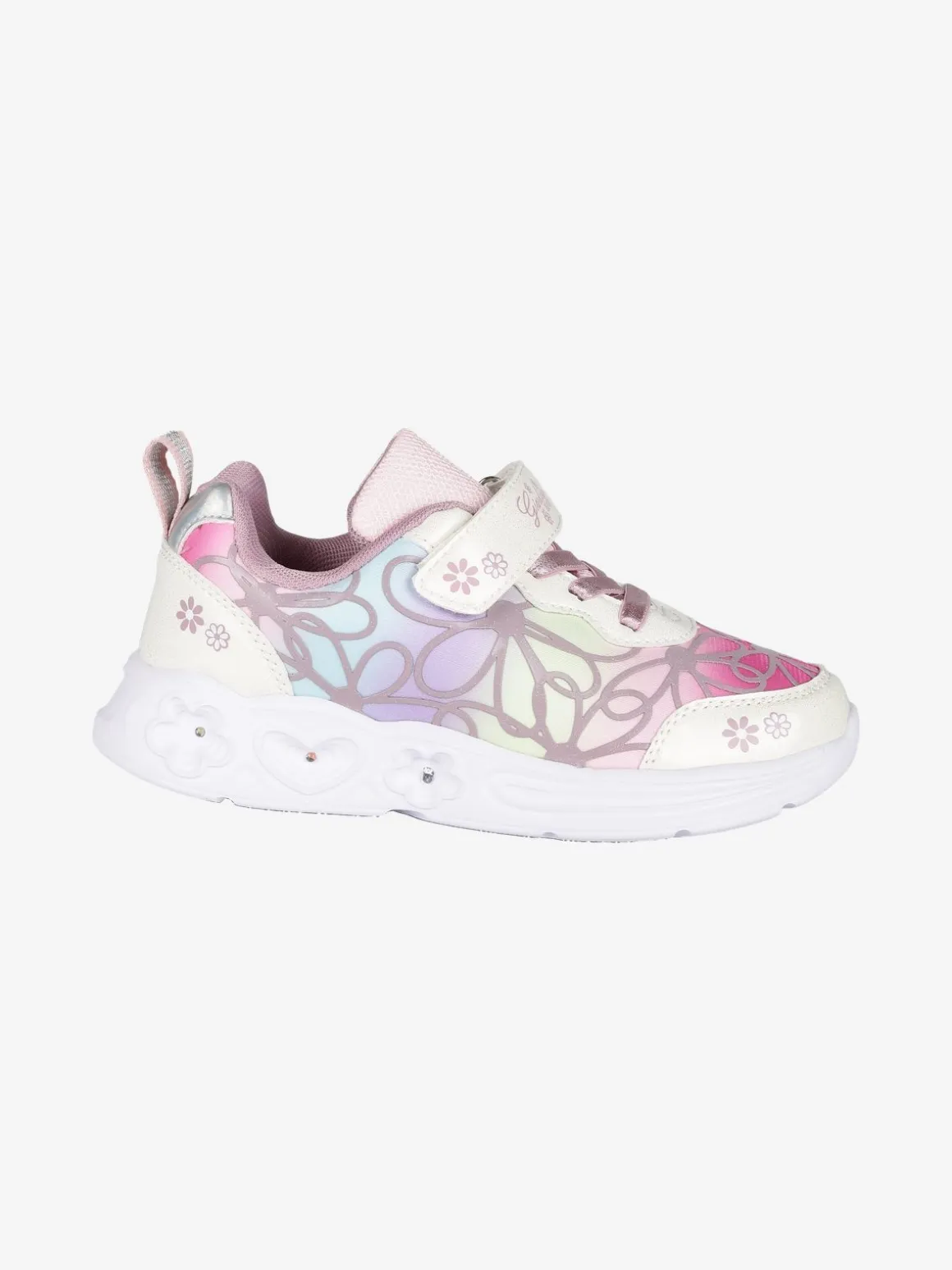 Giardino D'Oro Sneakers da ragazza a fiori con luci