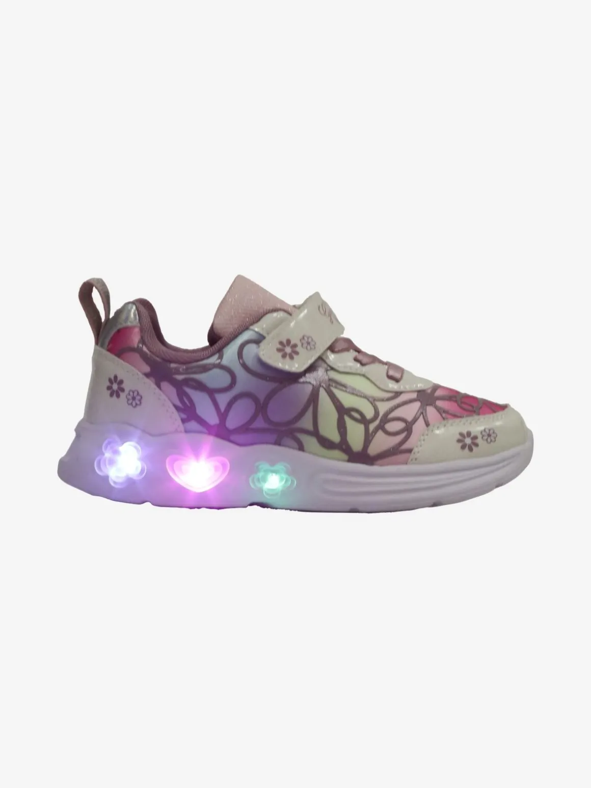 Giardino D'Oro Sneakers da ragazza a fiori con luci
