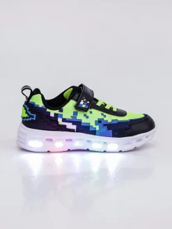 Giardino D'Oro Sneakers da ragazzo con luci e cinturino a strappo - nero