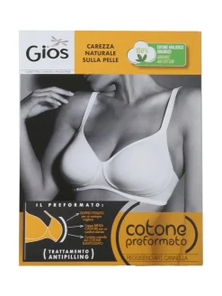 Gios CANNELLA Reggiseno con coppe preformate con rinforzo imbottito in cotone COPPA B - nero