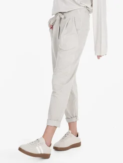 Gioya Pantaloni jogger da donna in cotone con coulisse