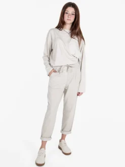 Gioya T-shirt donna oversize a maniche lunghe in cotone