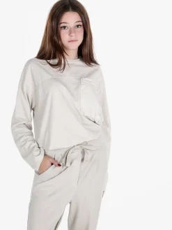 Gioya T-shirt donna oversize a maniche lunghe in cotone