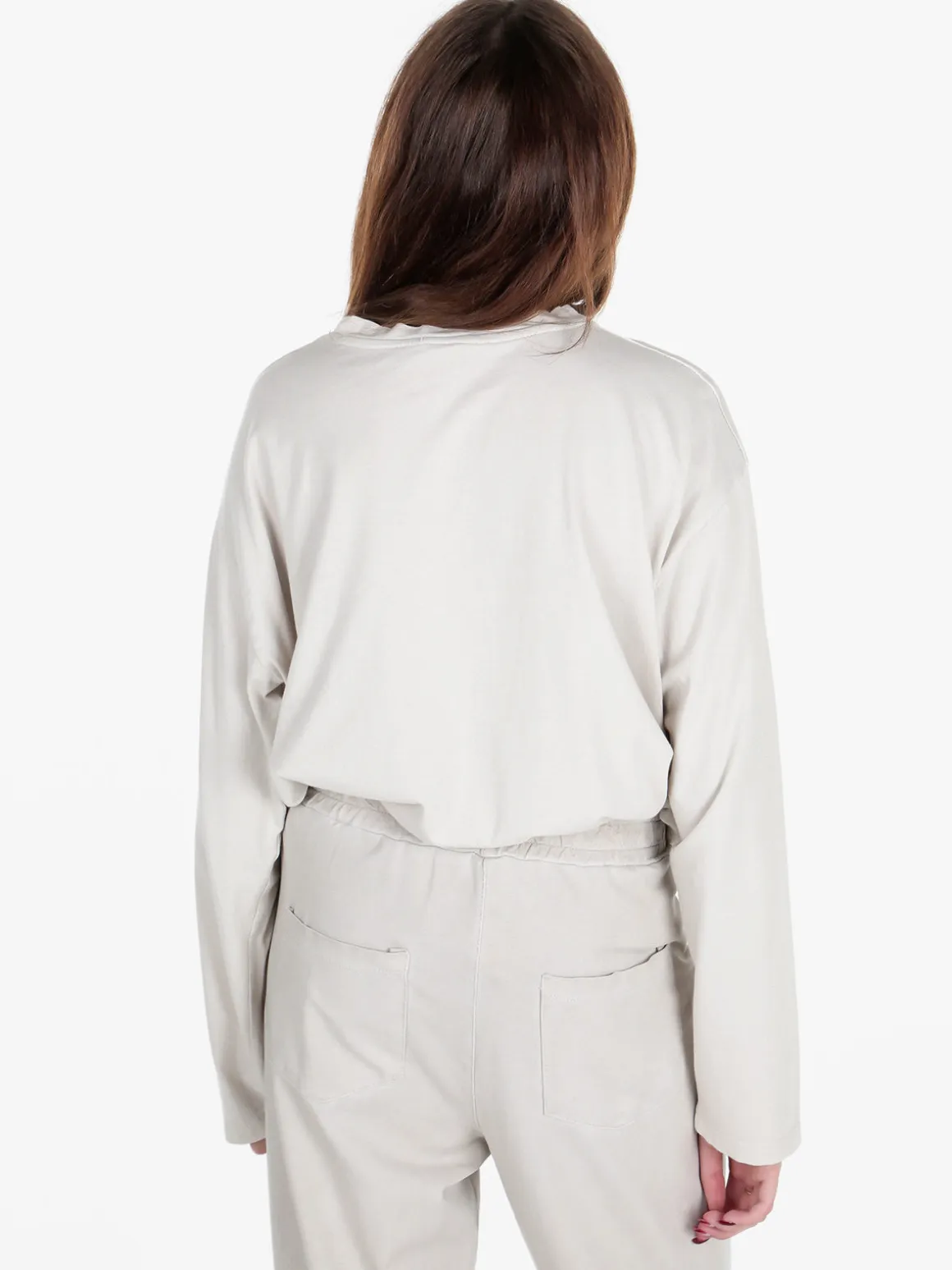 Gioya T-shirt donna oversize a maniche lunghe in cotone