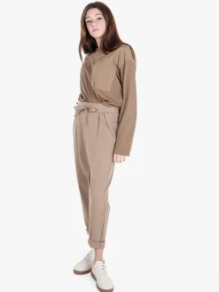 Gioya T-shirt donna oversize a maniche lunghe in cotone