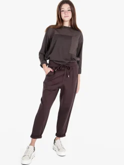 Gioya T-shirt donna oversize a maniche lunghe in cotone