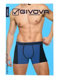 Givova Boxer da uomo bicolore in cotone bielastico - blu