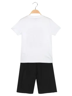 Givova Completo corto da bambino in cotone con t-shirt e bermuda - bianco