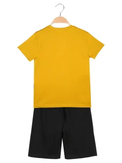 Givova Completo corto da bambino in cotone con t-shirt e bermuda - giallo