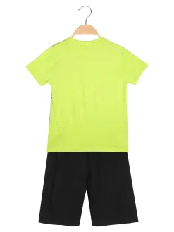 Givova Completo corto da bambino in cotone con t-shirt stampata e bermuda - mela