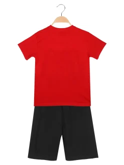 Givova Completo corto da ragazzo in cotone con t-shirt e bermuda - rosso