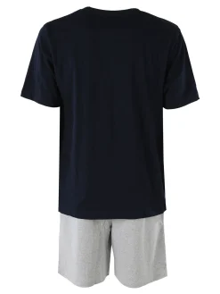 Givova Completo corto da uomo in cotone con logo - blu scuro