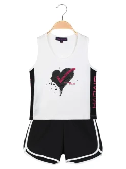 Givova Completo corto sportivo 2 pezzi da bambina con glitter