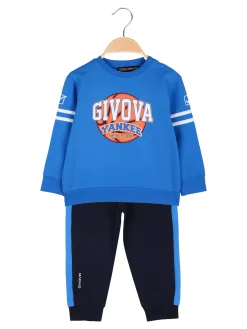Givova Completo 2 pezzi da neonato con felpa e pantaloni tuta - blu