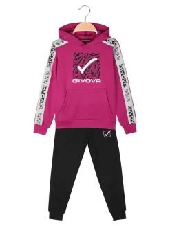 Givova Completo tuta da bambina 2 pezzi con cappuccio - fucsia