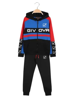 Givova Completo tuta da bambino con cappuccio e zip - blu