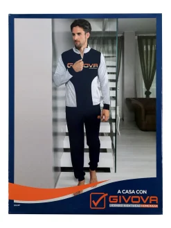 Givova Completo tuta da uomo full zip in cotone - blu scuro