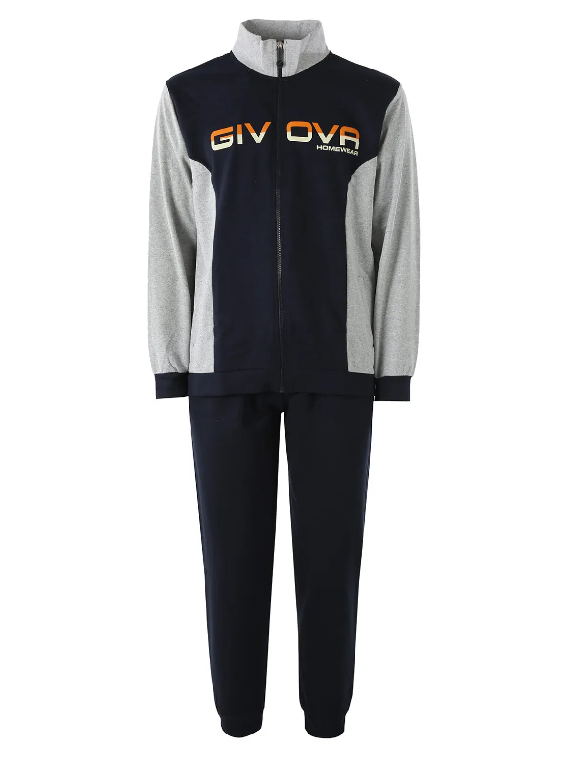 Givova Completo tuta da uomo full zip in cotone - blu scuro