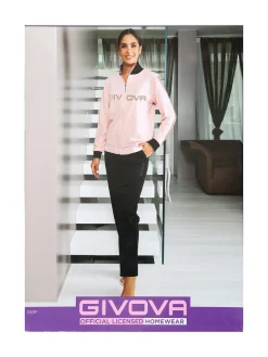 Givova Completo tuta donna felpata 2 pezzi full zip - fucsia
