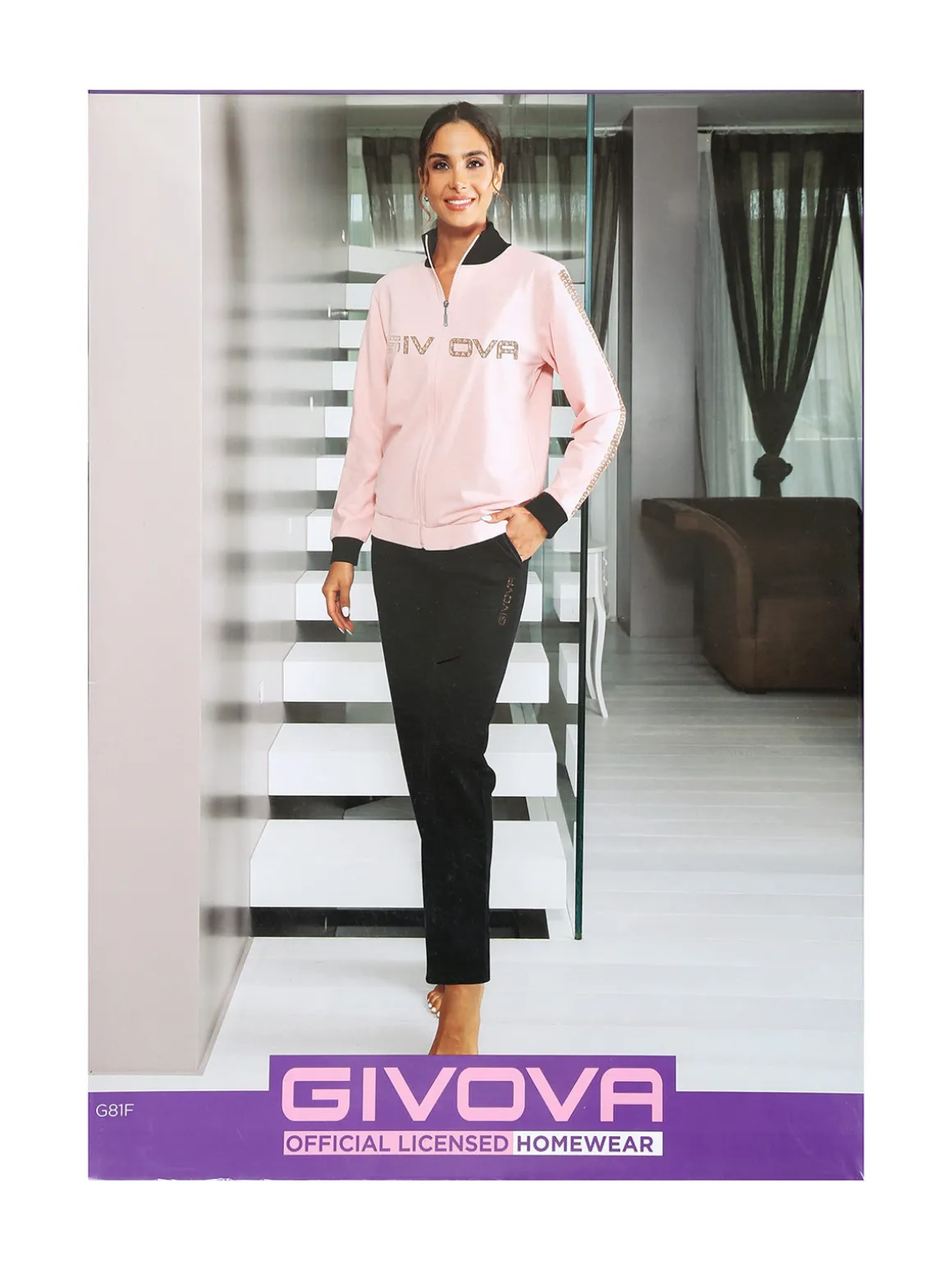 Givova Completo tuta donna felpata 2 pezzi full zip - fucsia