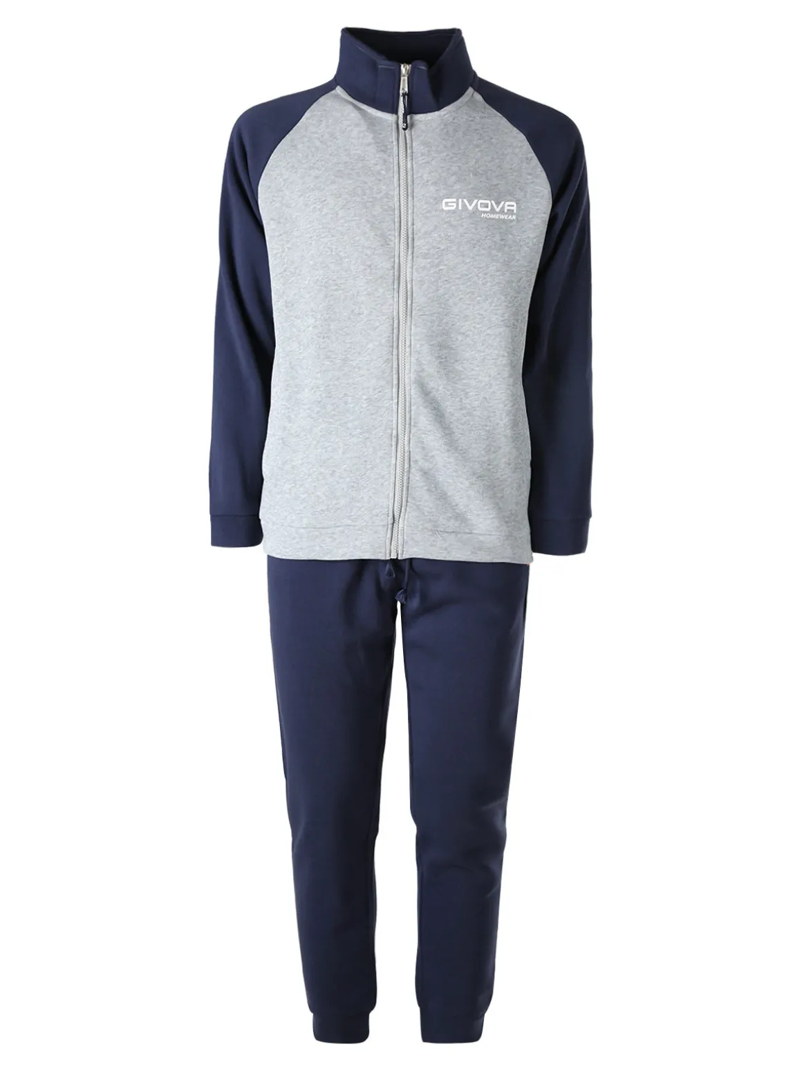 Givova Completo tuta felpata da uomo 2 pezzi full zip - grigio