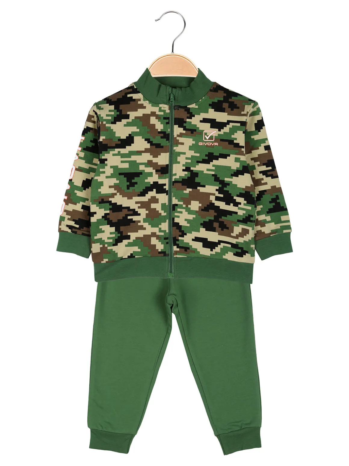 Givova Completo tuta 2 pezzi da neonato con zip - verde