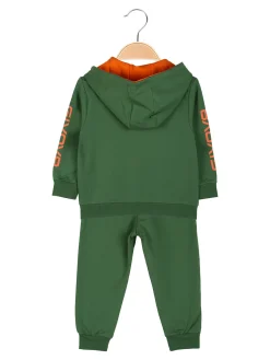 Givova Completo tuta 2 pezzi da neonato con cappuccio e zip - verde