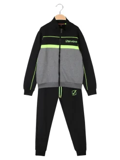 Givova Completo tuta 2 pezzi da bambino con zip - verde chiaro
