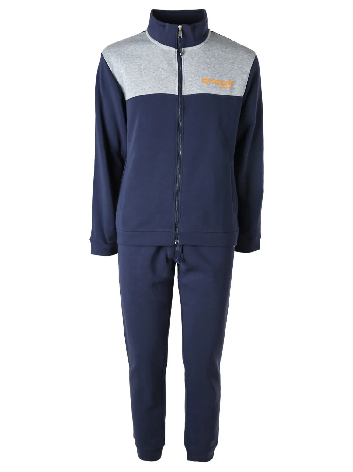 Givova Completo tuta 2 pezzi felpata da uomo full zip - grigio