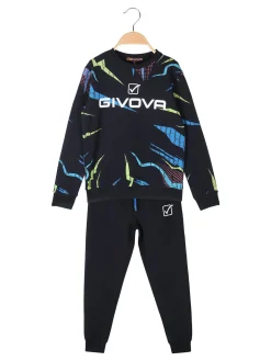 Givova Completo tuta 2 pezzi girocollo da bambino con logo - blu scuro