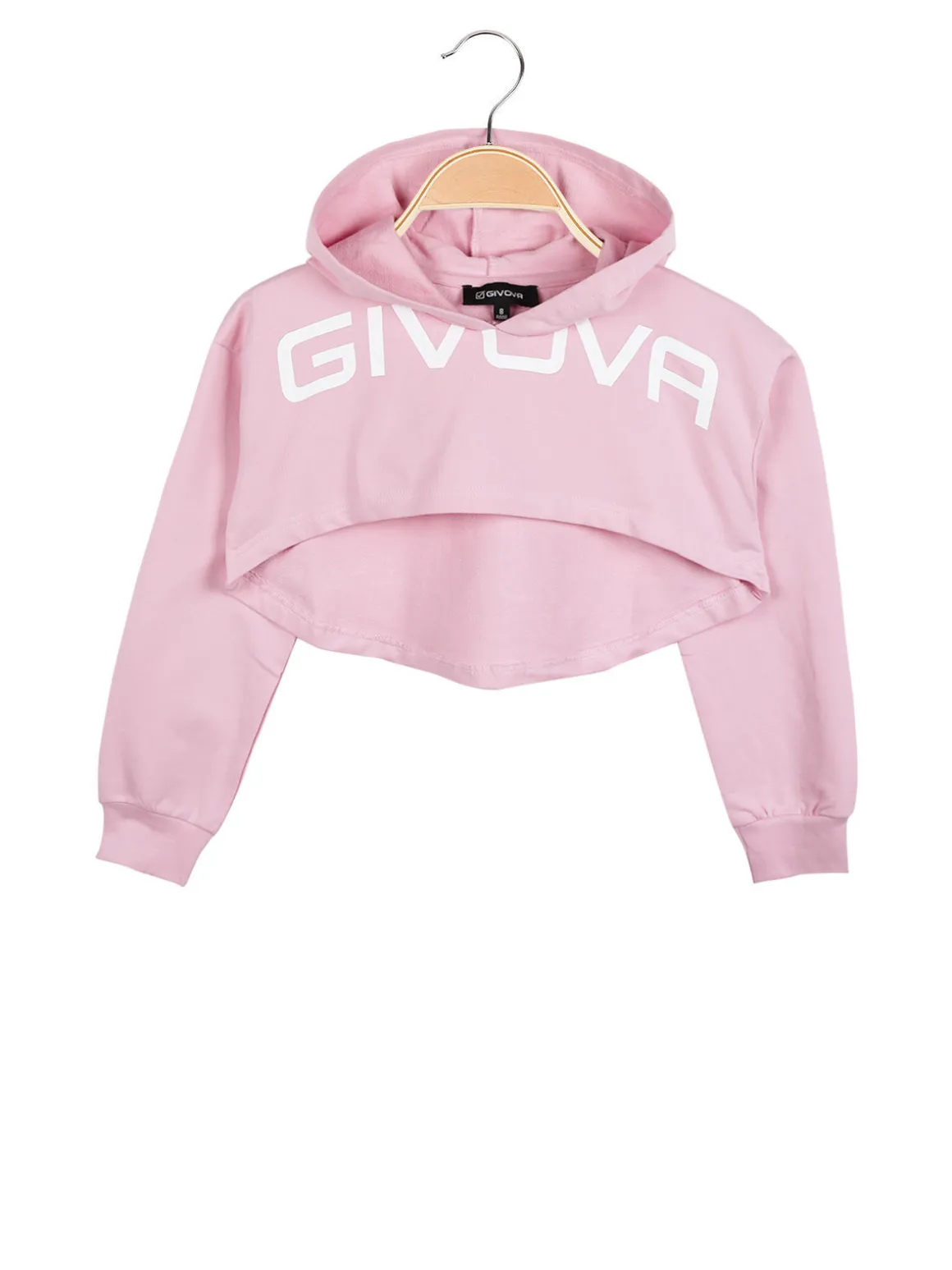 Givova Felpa cropped da ragazza con cappuccio