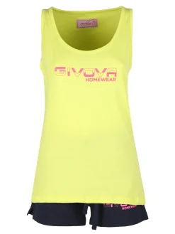 Givova Pigiama corto da donna in cotone con canotta e shorts