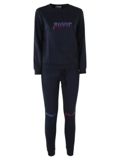 Givova Pigiama donna in cotone interlock con stampa - blu scuro