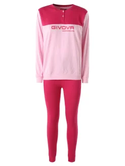 Givova Pigiama lungo da donna in misto cotone - fucsia