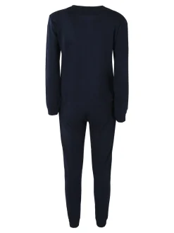 Givova Pigiama lungo da donna in cotone interlock - blu scuro