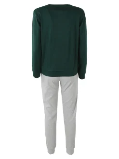 Givova Pigiama lungo da donna in cotone interlock con stampa - verde