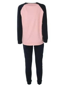 Givova Pigiama lungo da donna in cotone interlock con stampa - rosa
